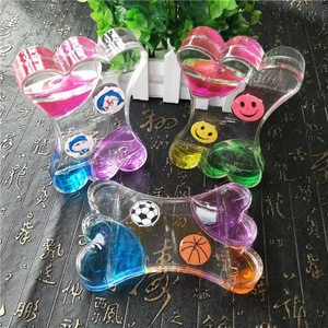 Custom personalized Acrylic liquid hourglass for kids