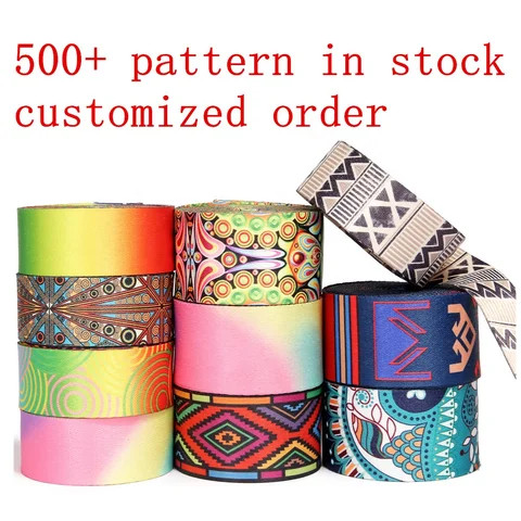 Custom Striped Pattern Jacquard Webbing printed 1.5 inch 38mm PP Webbing Strap Polyester Webbing for Bag strap