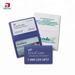 Customized cheap bifold pvc id card holder, soft plastic ID card holder, vinyl folding card holder