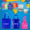 Customized Colorful Eco Friendly Tote Bag Drawstring Non Woven Reusable Canvas Shopping Bag