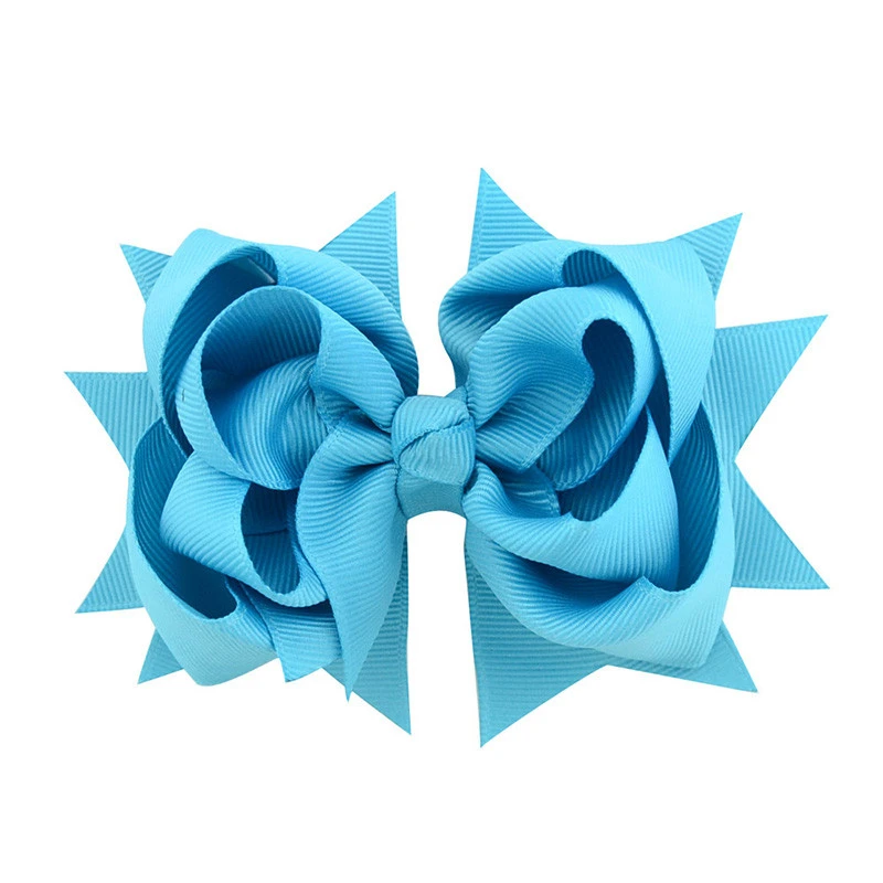 Customized handmade kids 5 inch boutique grosgrain ribbon hair bow with clip