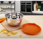 Customized LOGO Various size stainless steel salad bowl /mixing bowl with silicone bottom