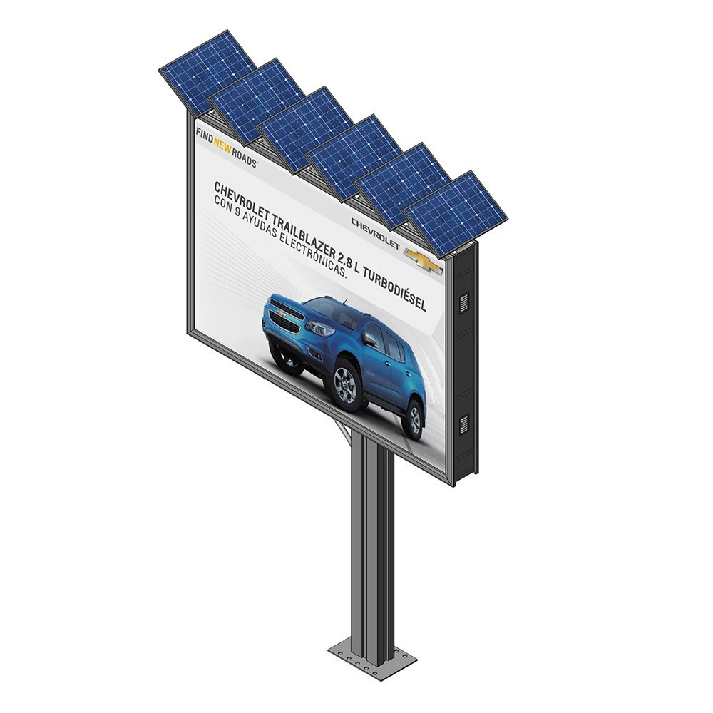 Customized Outdoor LED Billboard display steel structure  With Solar power System For Advertising