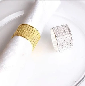 Customized personalised napkin rings gold for wedding