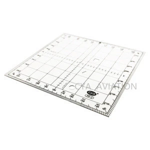 Customized Square Protractor 1: 50,000 NM with holes for Student Pilots Navigation Map Reading