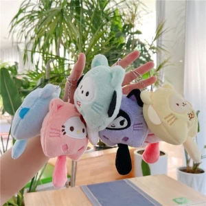 cute kawaii 10cm key chain plush doll kurom1 my melody animal stuffed animal bag pendant accessories toys for girls plush toys