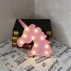 Cute Unicorn Head Led Night Light Animal  Gift Children kids baby Bedroom 10 Led Night Lamp marquee Light For Kids