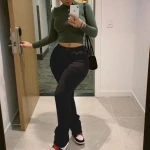 CuteNOVA A20372P jogger pants thick stacked pants with pockets 2020 fall & winter women clothing sweat pants
