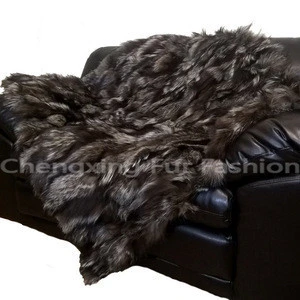 CX-D-116A Genuine Fox Fur Rug Carpet