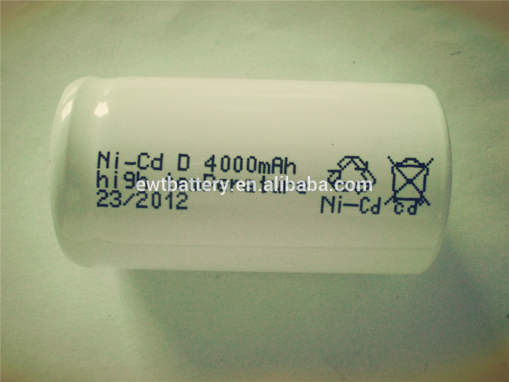 D nicd 4000mah 1.2v cell battery rechargeable nicd 4000mah 1.2v