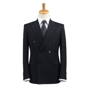 Dark Gray Stripe,Double Row Six Buttons, 2-pcs Men Suit
