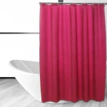 DB Wholesale Easier to Dry Home Pure red Color Mildew Resistant Water Repellent Shower Curtain With Accessories