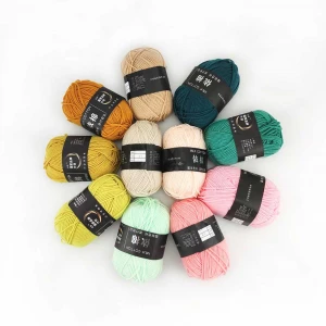 Deepeel YC021 DIY  Hand Knitted  Material  Cotton Knitting Cords 4 Strands Crochet Acrylic Wool Milk Cotton Yarn