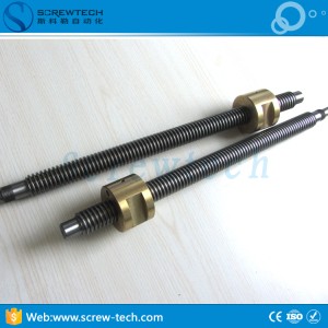 Diameter 28mm pitch 5mm spindle lead screw Tr28x5 with brass nut