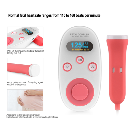 Buy Digital Fetal Doppler Baby Ultrasound Sound Heartbeat Detector Led ...