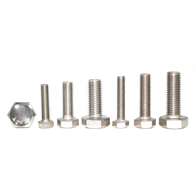Din933 din931 stainless steel 304 316 a2-70 a4-80 hex screw hex head bolt 1/4 5/8 unc hexagon screw