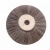 Disc wheel horse hair polishing shoe brush