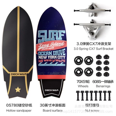 DK surf skateboard Wholesale custom cruiser skate board CX7 land surf skate