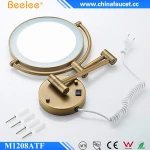 Double Sides Adjustable Led Light Mirror Framed Acrylic Magnifying Mirror In Wall