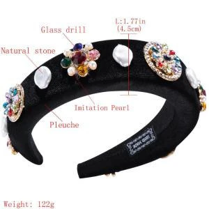 Dvacaman 2020 Za Fashion Za Crystal Velvet Padded Headbands Hair Bands For Women Weddings Cheap Accessories