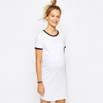 Ecoach wholesale womens blank short sleeve knit jersey Maternity Bodycon T-Shirt white maternity wear pregnancy clothing