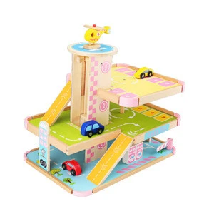 Educational Toy Mini Parking Lot With Die-cast Building Play Set Toy with 2-Level Car Parking