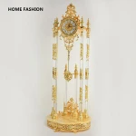 European Folk Crafts Classical Home Decoration K9 Crystal Natural Jade Brass grandfather clock mechassic grandfather floor clock