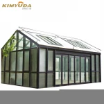 European style aluminum  veranda sunroom custom garden glass outdoor house with Low-E glass