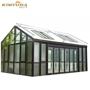 European style aluminum  veranda sunroom custom garden glass outdoor house with Low-E glass