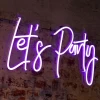 Event party supplies wedding birthday decoration lets party acrylic letters led light custom neon sign