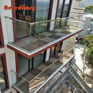 Exterior Aluminum U Channel Profile Tempered glass balustrade price per metre for Balcony