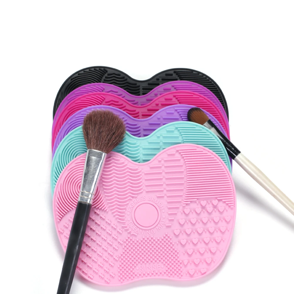 Facial Makeup Brush Cleaning Tool, Mat Cosmetic Silicone Brush Cleaner Pad