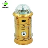 Factory direct supply magic cool collapsible lights with disco light ball 1w+6 led+3 color led solar rechargeable lantern