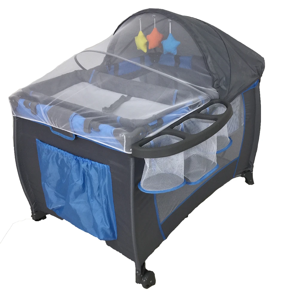 Factory Hot Selling Foldable Baby Playpen Full Set, OEM ODM Folding Baby Fence Travel Bed Cot Crib