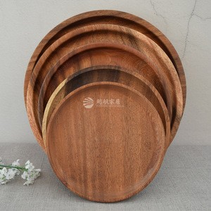 factory resource OEM custom acacia wood dinner dishes+ &amp; plates wooden plate dinnerware restaurant plates