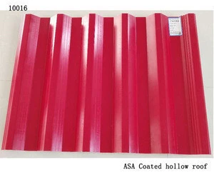 factory roofing  ASA coating roof tile   pvc hollow roof tile