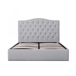 Factory Supply Cheap Price Bedroom King Size Grey Fabric Storage Bed with Gas Lift