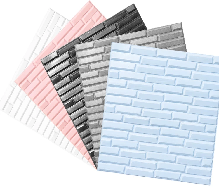 factory wholesale moisture-proof 3d vinyl wallpaper foam high quality 3d tiles wallpaper brick