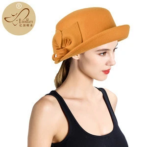 Fashion 100% wool felt hats winter hat for womens occasion fedora hat wholesale