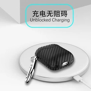 Fashion Carbon Fiber Earphone Accessories Soft Silicone Skin Protective Cover For Airpods Case