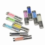 Fashion Crystal USB 2.0 Flash Pen Drive Custom Gift USB Flash Drive Diamond Cle USB Key Flash Memory Stick 64G 32GB 16GB 8GB 4GB