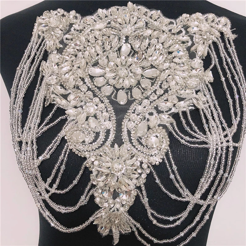 Fashion Handmade Rhinestone Beaded Mesh Sequined Lace Scarf Clothing Lace Scarf Accessories DIY Clothing Accessories
