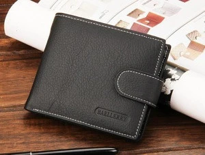 Fashion men wallets famous brand genuine leather purse with coin pocket hasp