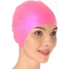 Fashion 100% Silicone Swim Pool Caps Ear Protect Diving Hat Comfortable Bathing Cap Swimming Cap