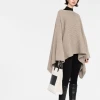 Fashion style comfortable rib knitted cashmere cape warm wrap cashmere shawl for women