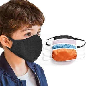 Fast delivery back to school kids facemask washable reusable cotton black maskes filters kids facemask fashion designer facemask