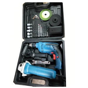 Fast moving 2 in 1  power tools set 650W Impact drill   and angle grinder 750W