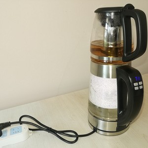 FCC CB CE Certification SUS 304 Heating plate glass body high borosilicate health pot water kettle