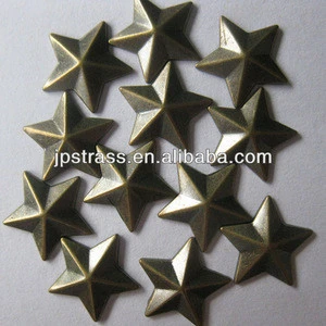 five star shape metal studs used for clothing accessory