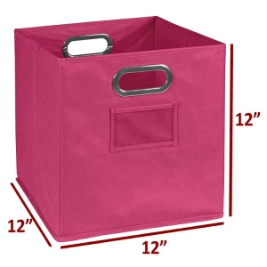 Foldable Bin Cloth Storage Containers 12 Inch Fabric Storage Cubes